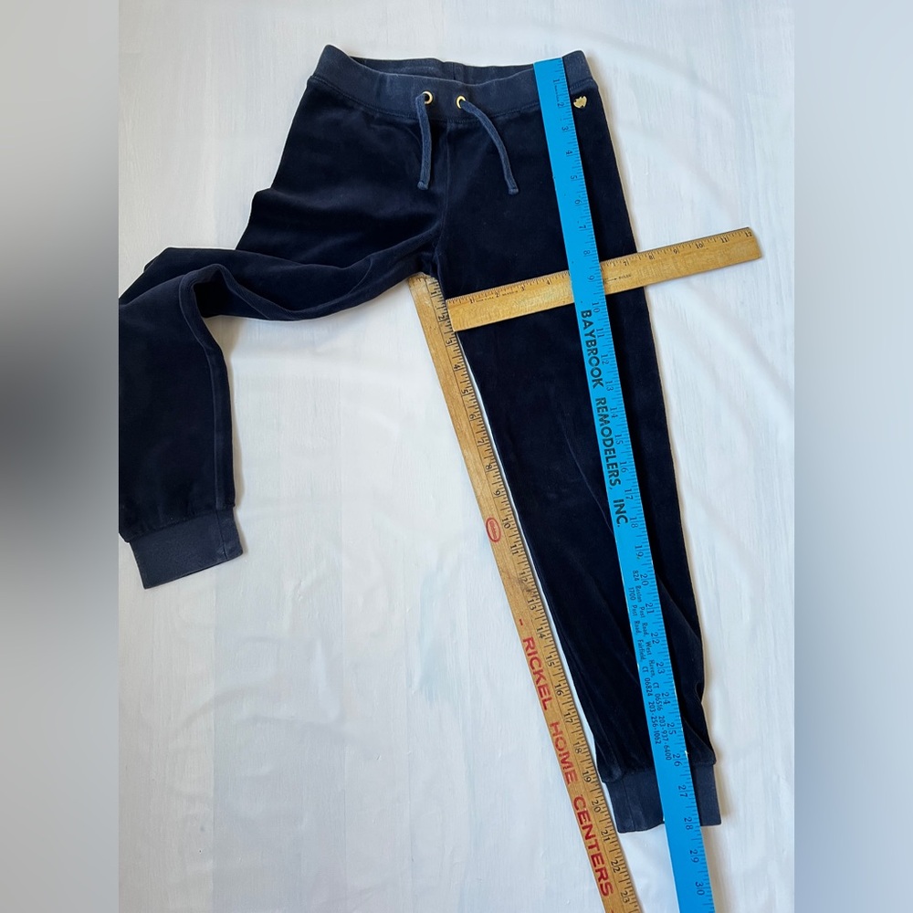 Juicy Couture navy blue velour joggers black label golden heart logo kid's 8 - Picture 9 of 10
